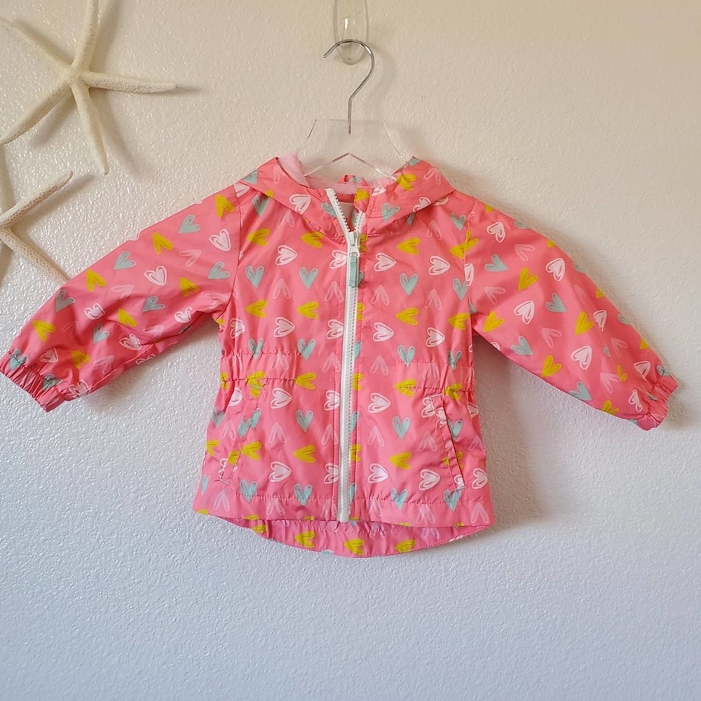 Cat & Jack Heart Zip Up Kids Jacket Size 18 Months Pink